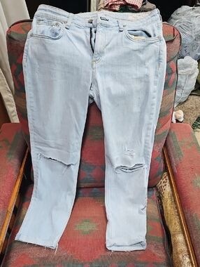 Rag & Bone Light Blue Distressed Skinny Jeans